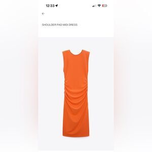 Elegant Orange shoulder pad  Dress
